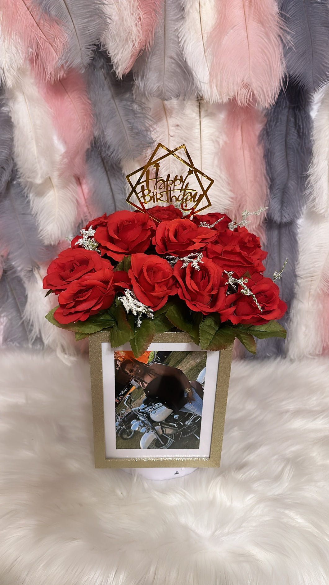 Picture frame flower centerpiece