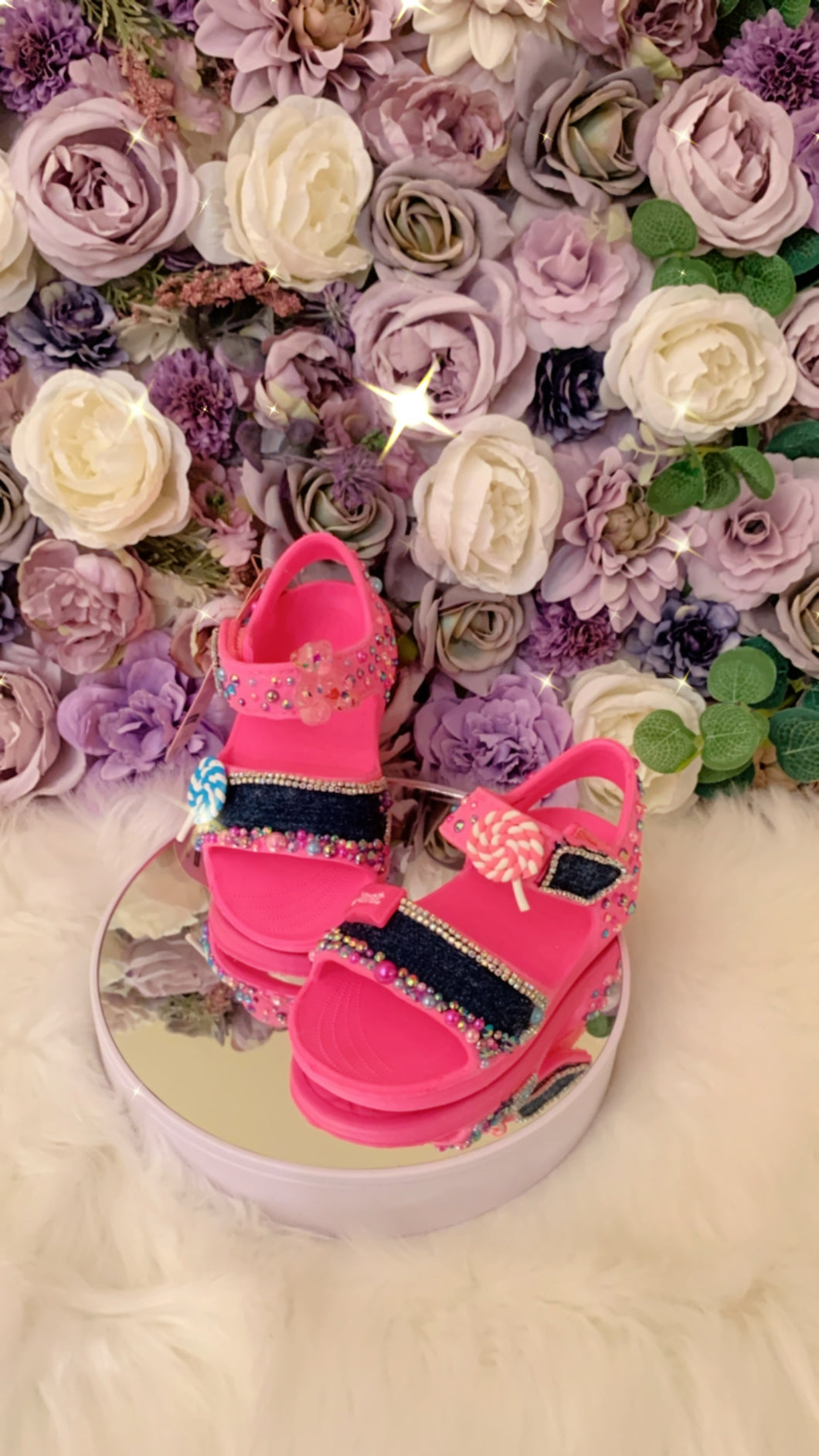 Bling denim toddler sandal